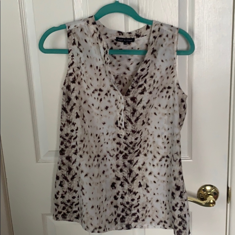 2/$12 Brown and tan, Sleeveless Leopard top size S